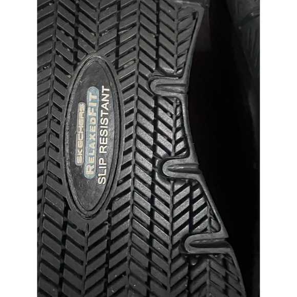 Sketchers Slip Resistant Relaxed Memory Foam Work Shoes Size 10.5 Black Sneakers